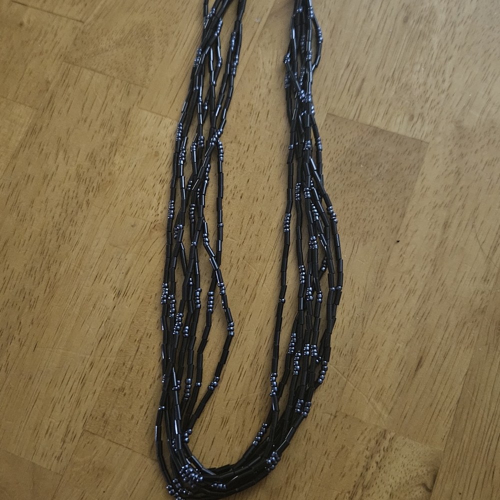 Chic Black Multi-Strand Necklace